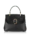 Le Parmentier Women's Thais Suede & Leather Satchel Bag - Black In Black