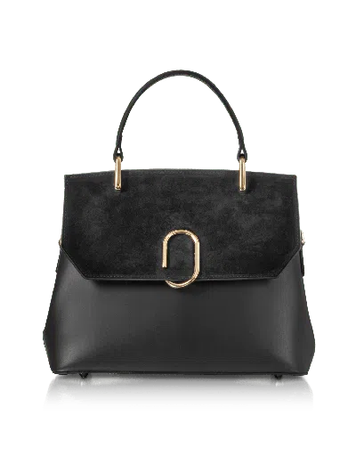 Le Parmentier Women's Thais Suede & Leather Satchel Bag - Black