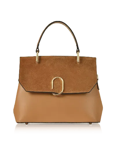 Le Parmentier Women's Thais Suede & Leather Satchel Bag - Brown