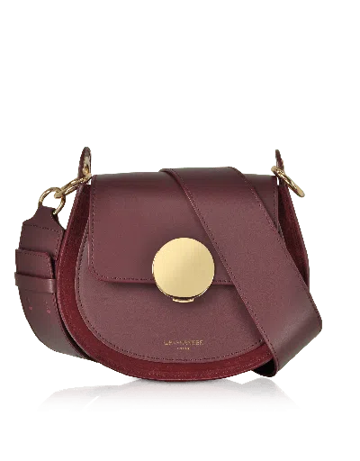 Le Parmentier Women's Yucca Suede & Leather Shoulder Bag - Red In Burgundy
