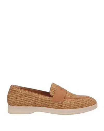 Le Pepite Woman Loafers Sand Size 11 Textile Fibers, Leather In Brown