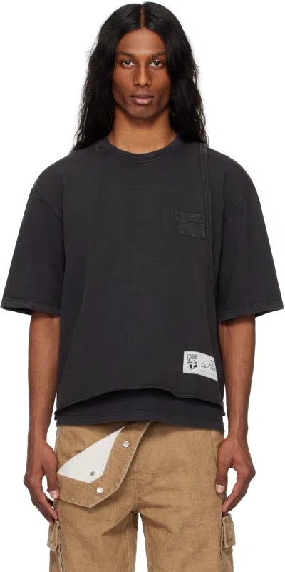 Le Pere Black Torn T-shirt