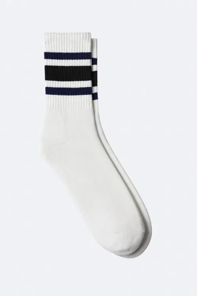 Le Pere Le Père Co-ed Cloud Crew Socks In White