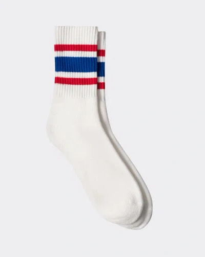 Le Pere Le Père Co-ed Cloud Crew Socks In White