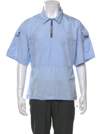 Pre-owned Le Pere Colorblock Pattern Short Sleeve Shirt In Blue