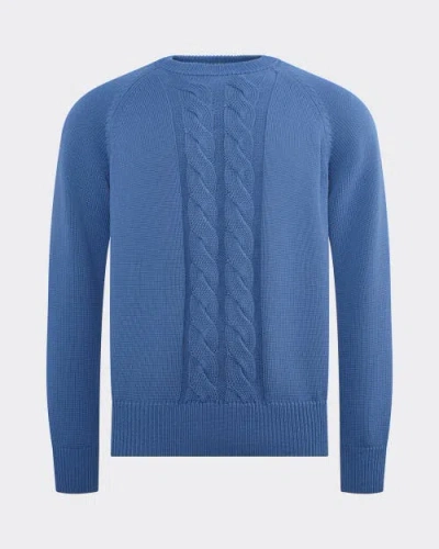 Le Pere Le Père Cotton Cableknit Sweater In Blue