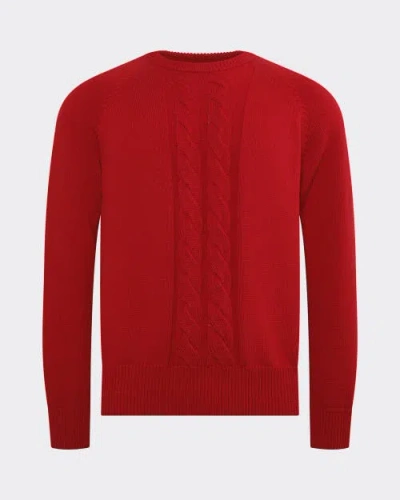 Le Pere Le Père Cotton Cableknit Sweater In Red