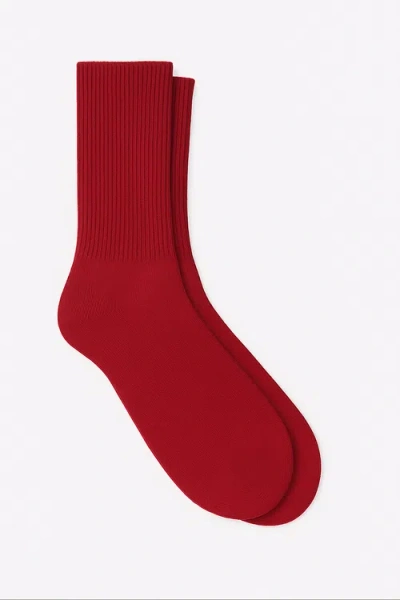 Le Pere Le Père Cotton Cashmere Ankle Socksgrey In Red