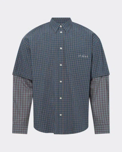 Le Pere Le Père Detached Sleeve Button Down In Blue