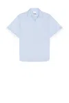 Le Pere Blue Double Short Sleeve Button Down Shirt