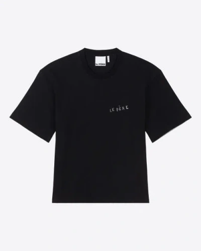 Le Pere Le Père Double Sleeve Tommy Tee In Black