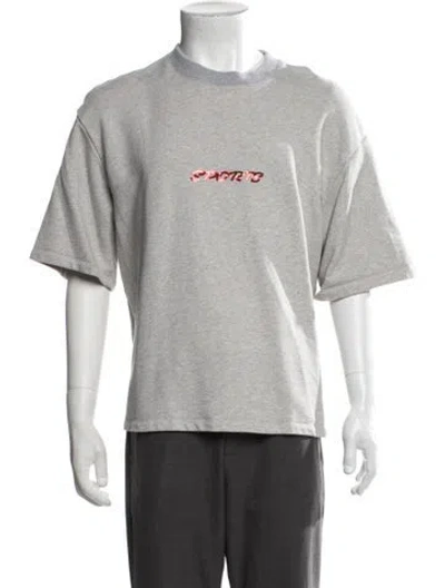 Pre-owned Le Pere Graphic Print Crew Neck T-shirt In Grey