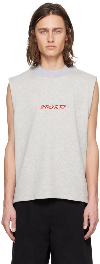 Le Pere Gray We Love 'sports' Tank Top In Varsity Ash