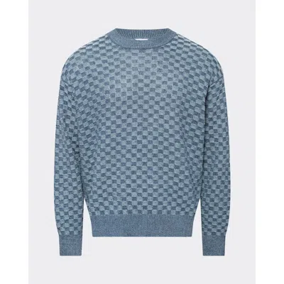 Le Pere Le Père Knit Basketweave Sweater In Blue
