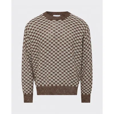 Le Pere Le Père Knit Basketweave Sweater In Brown