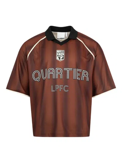 Le Pere Logo-detail Collared Jersey In Brown