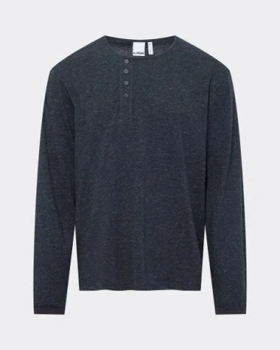 Le Pere Le Père Long Sleeve Waffle Henley In Multi