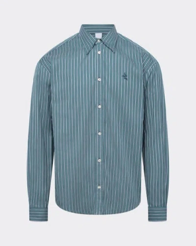 Le Pere Le Père Poplin Button Down Shirt In Blue