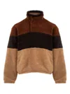 Le Pere Sherpa Teddy Sweatshirt In Brown