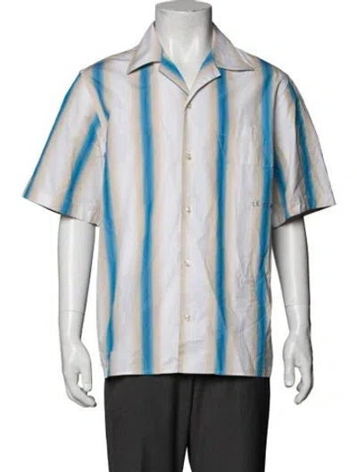 Pre-owned Le Pere Striped Short Sleeve Shirt In Gray