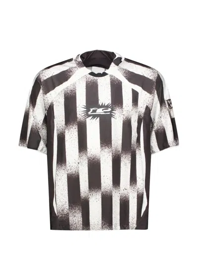 Le Pere Torn Stripe-print T-shirt In Multi