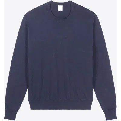 Le Pere Le Père Twist Collar Cotton Sweater In Blue
