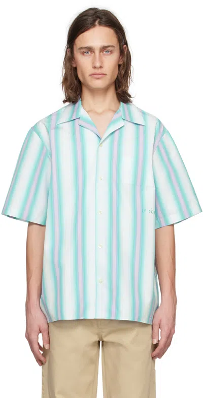 Le Pere White Striped Shirt In Banner Stripe