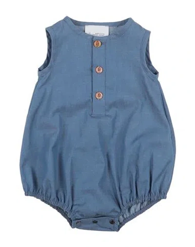 Le Petit Coco Newborn Girl Baby Bodysuit Blue Size 1 Cotton