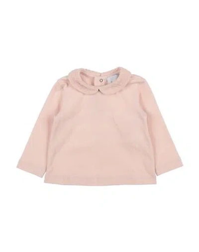 Le Petit Coco Babies'  Newborn Girl T-shirt Blush Size 3 Organic Cotton In Pink