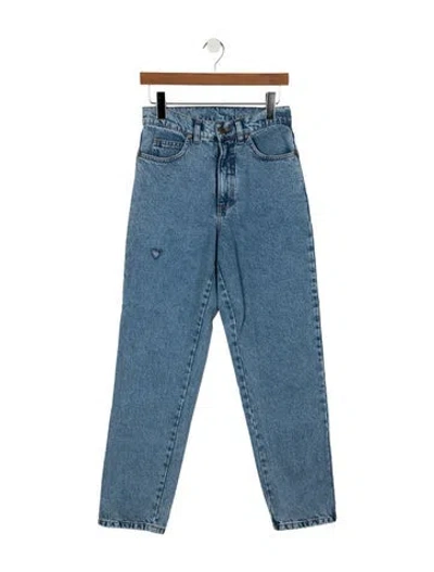 Pre-owned Le Petit Trou High-rise Straight Leg Jeans In Blue