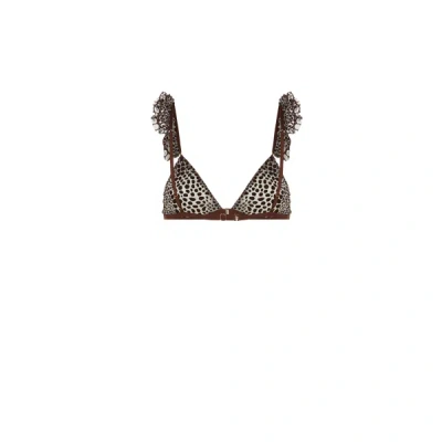 Le Petit Trou Printed Bra In Brown