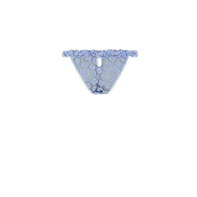 Le Petit Trou Printed Ruffled Briefs In Blue