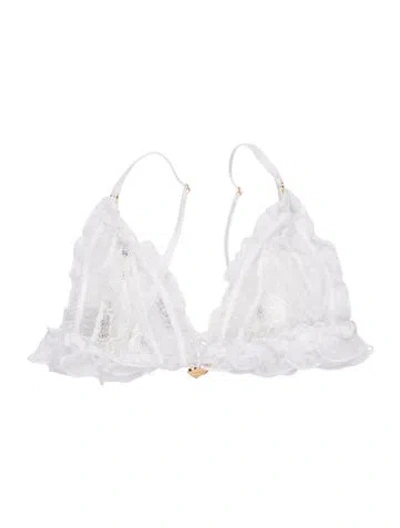 Pre-owned Le Petit Trou V-neck Sleeveless Sports Bra In White