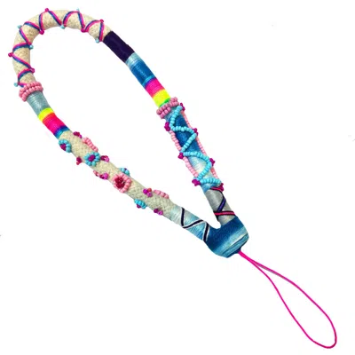 Le Pom Pom Blue Mini Noni Thick Phone Strap