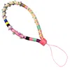 Le Pom Pom Gold / Brown Mini Elvie Thick Phone Strap In Gold/brown
