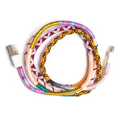 Le Pom Pom Gold Royal Phone Charger In Multi
