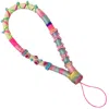 Le Pom Pom Pink / Purple / Blue Mini Aya Thick Phone Strap In Pink/purple/blue