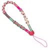 Le Pom Pom Pink / Purple / Silver Mini Greta Thick Phone Strap In Pink/purple/silver