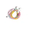 Le Pom Pom Pink / Purple / Yellow Sunny Earphones In Pink/purple/yellow