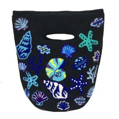 Le Pom Pom Women's Black / Blue Black Seashells Handbag In Multi