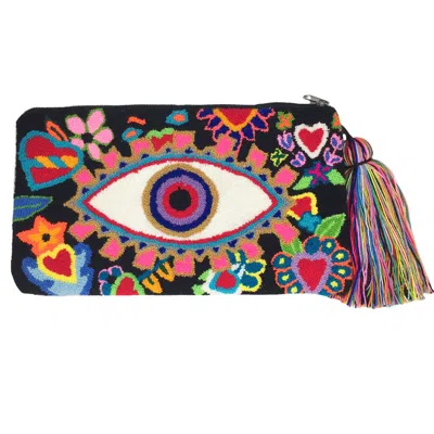 Le Pom Pom Women's Black Eye Clutch