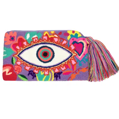 Le Pom Pom Women's Pink / Purple Lilac Eye Clutch In Pink/purple