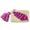 Le Pom Pom Women's Pink / Purple Purple & Pink Seashell Mini Eye Coin Purse In Pink/purple