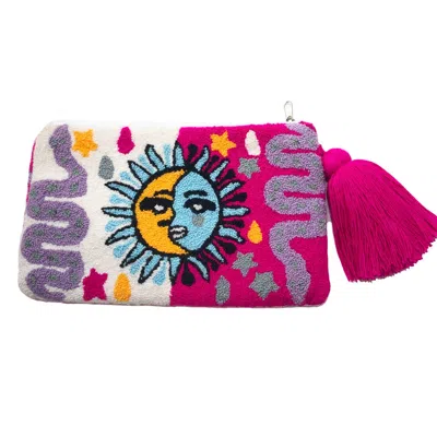 Le Pom Pom Women's Pink / Purple Zodiac Clutch In Pink/purple