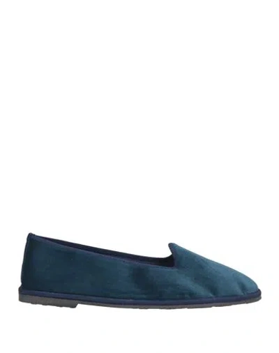 Le Regine Del Forte Woman Loafers Deep Teal Size 6 Textile Fibers In Green