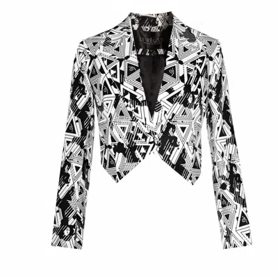 Le Réussi Amour Geometric Blazer In Black