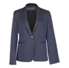 Le Réussi Women's Blue Wool Navy Blazer Suit In Blue