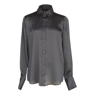 Le Réussi Women's Elegance Silk Shirt In Black In Gray