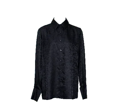 Le Réussi Women's Elegance Silk Shirt In Black Paisley