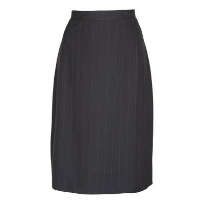 Le Réussi Women's Grey Wool Pencil Skirt